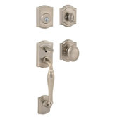 Wesley Single Cylinder Handle Set with Entry Knob in Satin Nickel