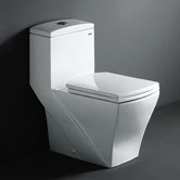 Granada Contemporary Elongated One Piece Toilet with Dual Flush in White