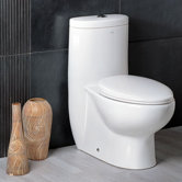 Hermes Contemporary Elongated One Piece Toilet in White