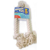 Three Knot Rope Bone Dog Toy in White