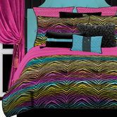 Rainbow Zebra Comforter Set