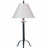 Coventry Table Lamp with Beige Shade in Black