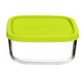 6" Square Container with Green Lid