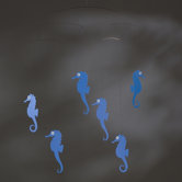 Sea Horse Mobile in Blue