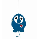 Puffing Troll Heart Mobile in Blue / Red