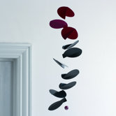 Abstract Turning Leaves Mobile in Black / Red