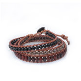 The Siriporn Artisan Jasper and Smoky Quartz Wrap Bracelet