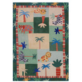Kinder Jungle Play Green Kids Rug