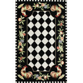 Rooster Black Novelty Rug