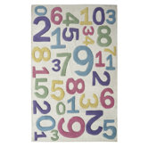 KinderLOOM Numericals White Kids Rug