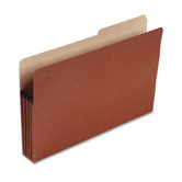 File Pocket w/Tab, 3-1/2" Expansion, Legal Size, Drop Front, Red