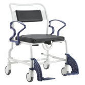 Dallas Shower Commode Chair in Grey / Blue