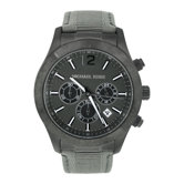 Men's Classic Canvas Strap Watch with Black Chronograph Dial
