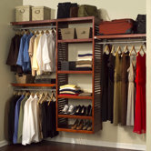 Deluxe 16" Deep Closet Organizer Set in Red Mahogany