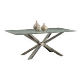 Ritz 6 Piece Dining Set with Crackle Glass