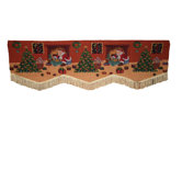Seasonal Santa Claus Design Window Valance