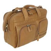 Sondrio Leather Multi-Pocket Attache in Brown