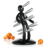 The Ex 2nd Edition Five Piece Knife Set with Holder in Black (Set of 5)