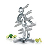 The Ex 2nd Edition Five Piece Knife Set with Holder in Chrome (Set of 5)
