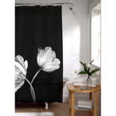 Tulip Photoreal PEVA Vinyl Shower Curtain in Black