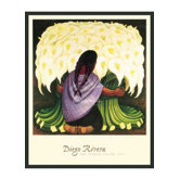 The Flower Seller by Rivera Framed Print - 32" x 26"