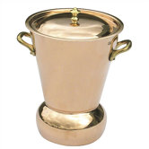 M'tradition Cupretam Tinned Copper Potato Steamer with Lid and Bronze Handle