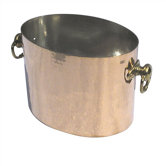 M'tradition Cupretam Tinned Copper Oval Champagne Bucket with Bronze Handles