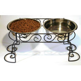 Stainless Steel Scroll Work Double Diner