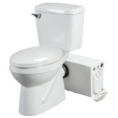 Elongated Rear Discharge Toilet with Macerator System