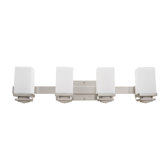 Metropolitan Four Light Bath Vanity in Brushed Nickel
