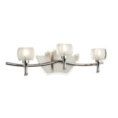 Monroe Three Light Bath Vanity in Durable Brushed Nickel and Chrome