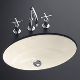 Thoreau 8.63" Undermount Bathroom Sink in Almond with Oversized 4" Centers