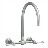 HiRise Two Handle Wall Mounted Bridge Kitchen Faucet