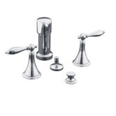 Finial Traditional Double Handle Vertical Spray Bidet Faucet