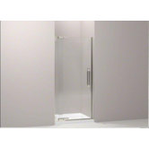 Finial Frameless Pivot Shower Door with 0.38" Thick Crystal Clear Glass, 33.25" - 35.75" X 72.25"