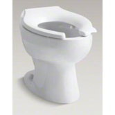 Wellcomme 1.6 Gpf Flushometer Valve Elongated Toilet Bowl with Rear Inlet and Bedpan Lugs