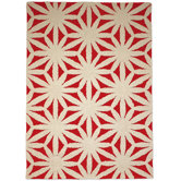 Hand Tufted Flower Red Rug