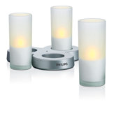 Three Light Candle Light in White