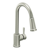 Level One Handle Single Hole High Arc Kitchen Faucet with Pullout Spray