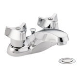 M-Bition Double Handle Centerset Bathroom Faucet with Drain Cover