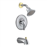 Villeta Series Dual Control Shower and Tub Shower Faucet Trim with Polished Brass