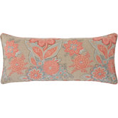 Shalini Double Boudoir Pillow in Terracotta / Slate