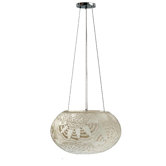 Zinnia Globe Pendant with White Shade