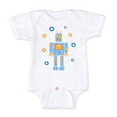 Noisy Robot Bodysuit For Boy in White