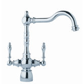 Farm House Double Handle Single Hole Monoblock Kitchen Faucet with Side Spray