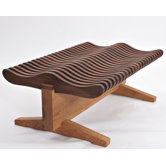 Wave Walnut Bench