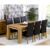 Madrid Chunky Solid Oak Dining Table with Rustique Chairs