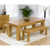 Barcelona Solid Oak Dining Table with Benches