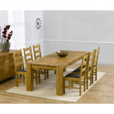 Madrid Chunky Solid Oak Dining Table with Valencia Dining Chairs