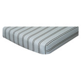 Blue with Chocolate Stripes Crib Sheet